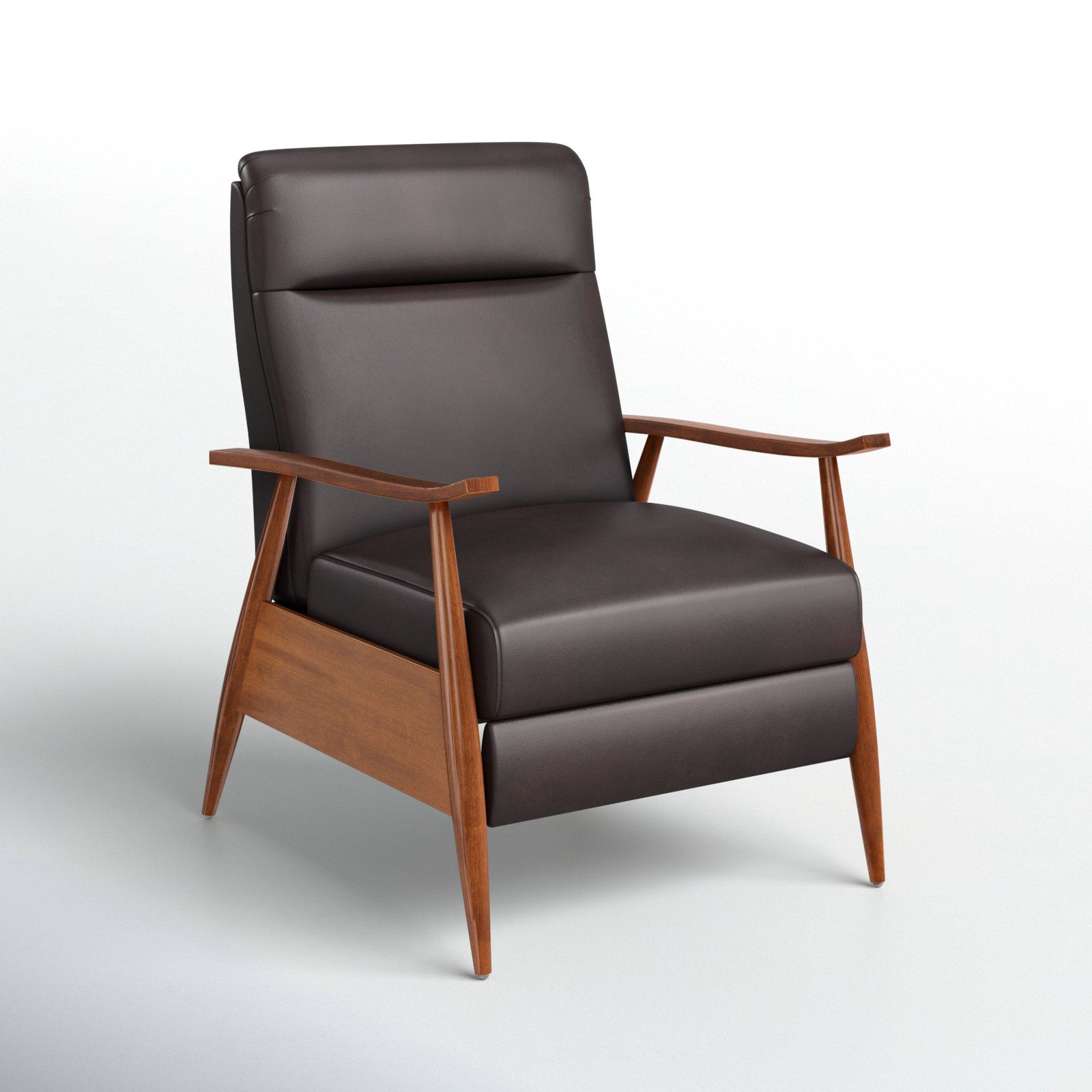 Imona 30" Genuine Leather Manual Recliner, Burnished Brown Faux Leather