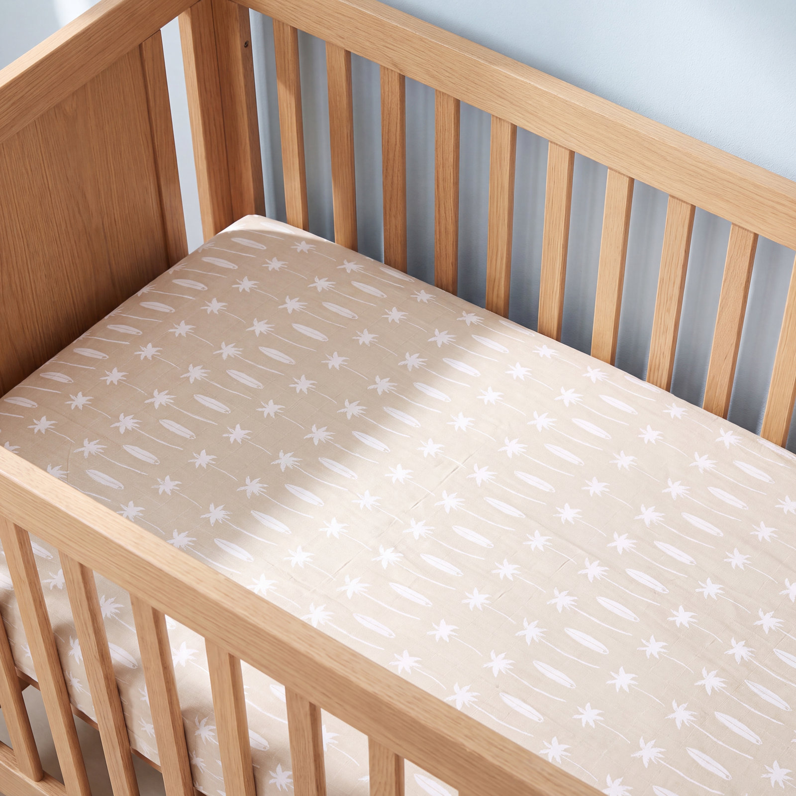 Beach Bum Muslin Mini Crib Sheet