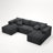 137" Comfy Cloud Couch, Modular U Shaped Sectional Sofa With Chaise And Ottoman-475362375