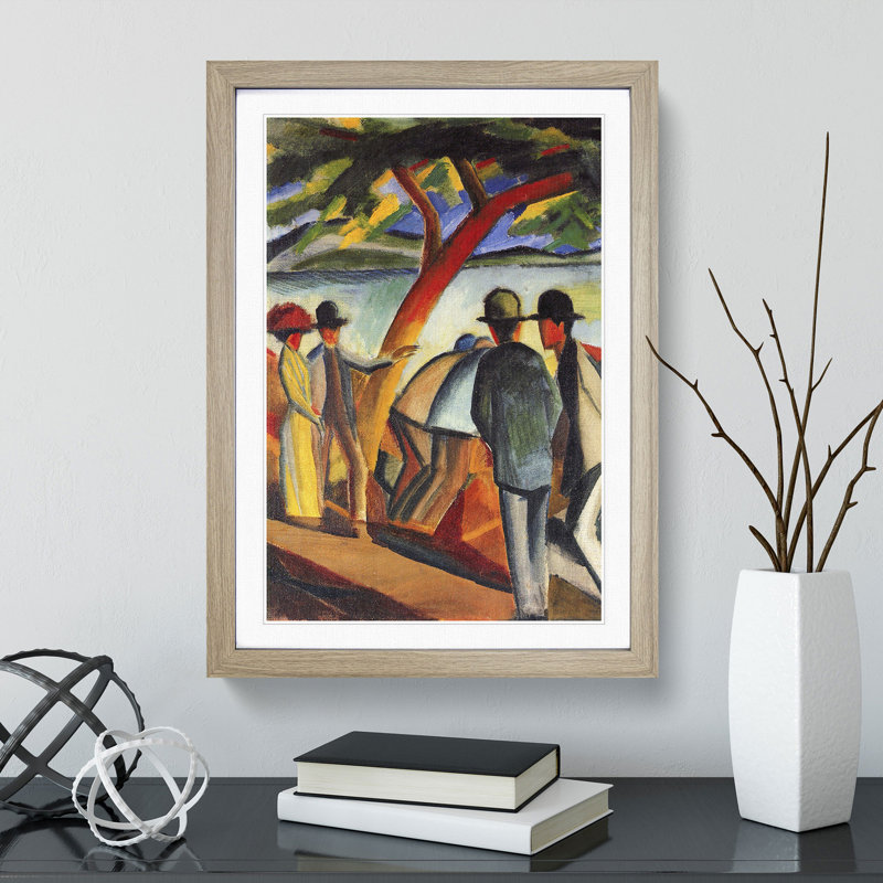 Promenade by the Lake by August Macke - Picture Frame Painting, Oak Framed, 65cm H x 48cm W x 2cm D