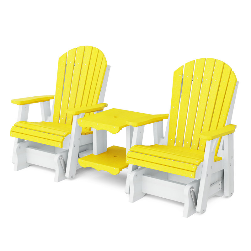 Ensemble de balançoire double Heritage Rock-A-Tee, Jaune citron / blanc