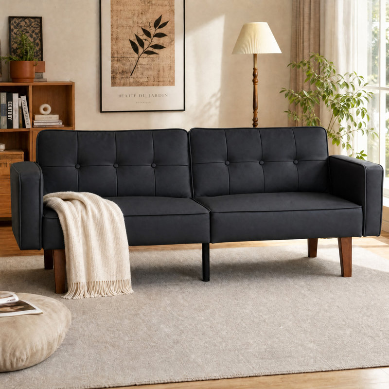 Canapé-lit Modern, Polyester noir