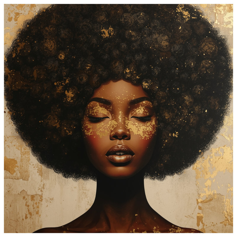 Tapisserie murale «Gold Paint» - portrait mural, H 68 po x l 80 po avec 4 œillets