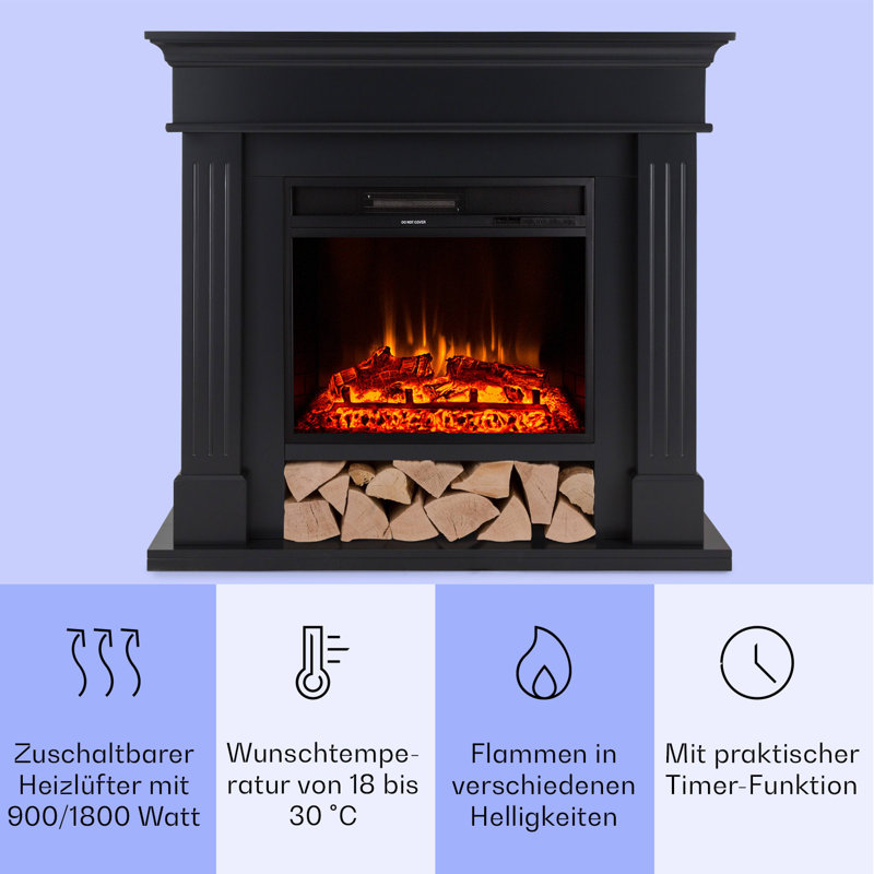 Klarstein 109cm W Electric Fireplace, Black