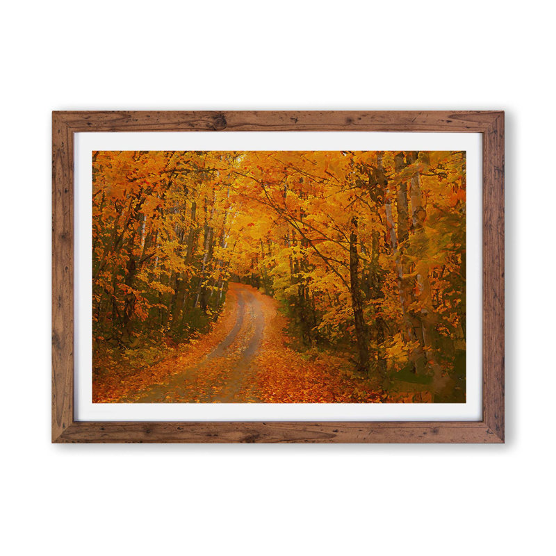 Heading Into The Forest - Single Picture Frame Painting, Walnut, 62cm H x 87cm W x 2cm D