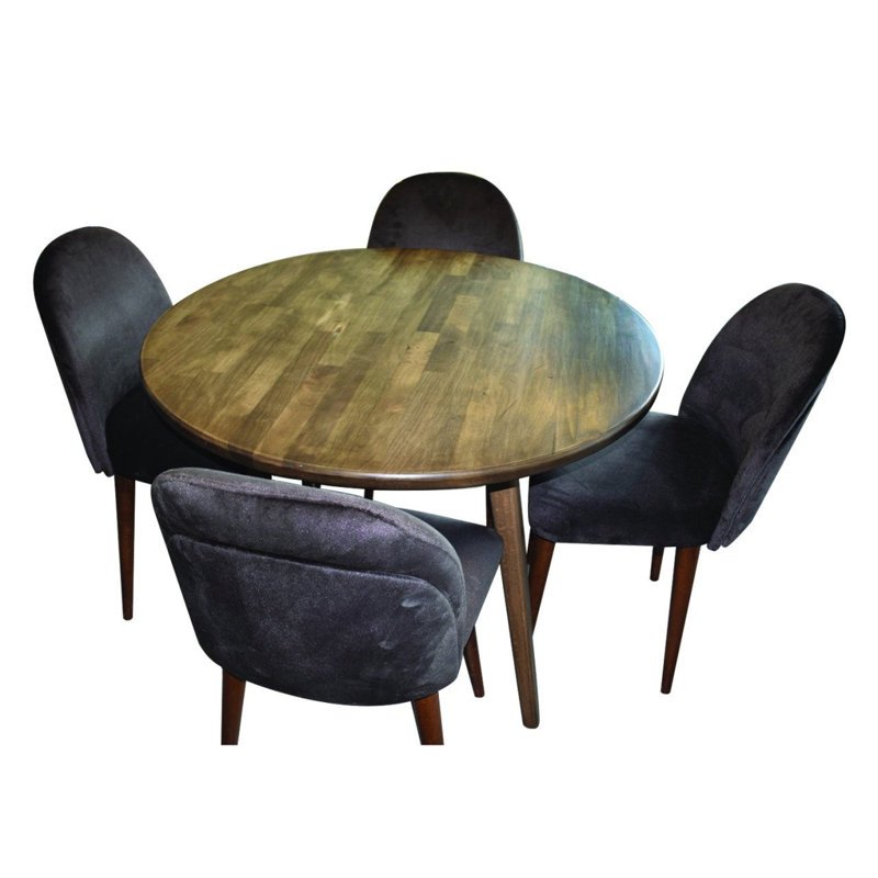 Prweitt Round Solid Wood Base Dining Table