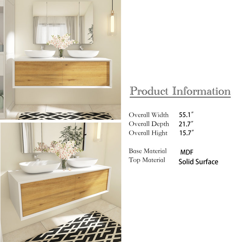 Meuble-lavabo double 55 po Shushil