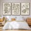 «Sepia Botanical Journal I», ensemble de 3 reproductions encadrées sur toile-97706316-97706319