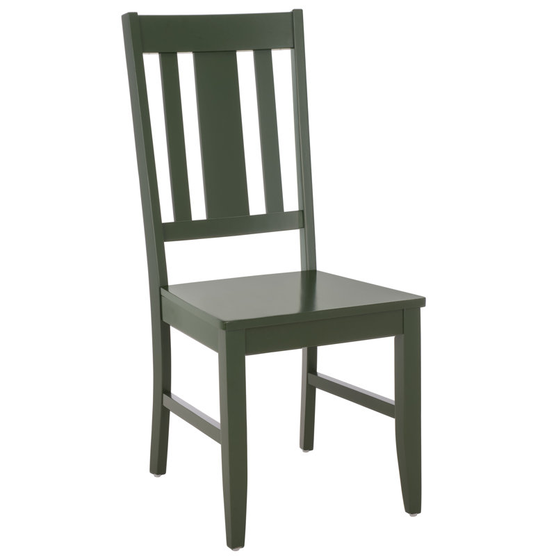 Roswitha Slat Back Side Chair, Dark Green
