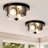 2-Pack Industrial Seeded Glass Flush Mount Ceiling Light, 10.63" Diamete (Bulb Not Include)