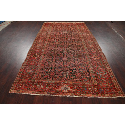 Azuree One-of-a-Kind 5'4" X 9'9" 1900s Wool Area Rug in Red