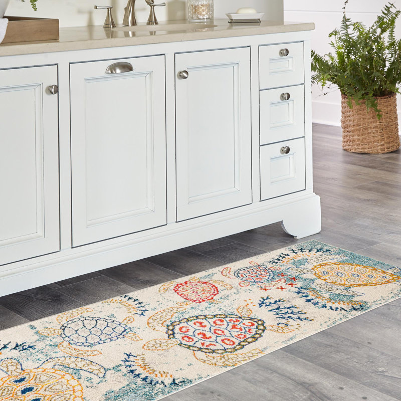 Tapis beige à motif animalier Vargas, Tapis de couloir 2 pi 7 po x 13 pi 1 po