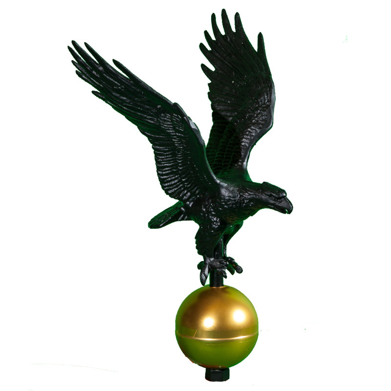 Aluminum Flagpole Eagle, Black, Small (12" H x 9.25" W)