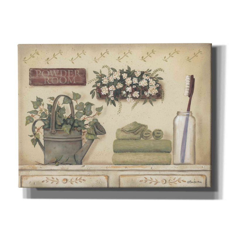 «Powder Room» par Pam Britton, art mural sur toile, H 40 po x l 54 po x P 1,5 po