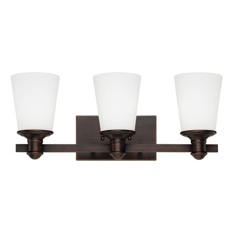 Éclairage pour salle de bain 3 lumières Beckville, Bronze huilé