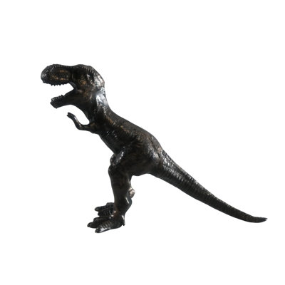 Statue en fonte d'aluminium Tyrannosaurus Rex finition bronze 16 po x 5 po x H 13 po