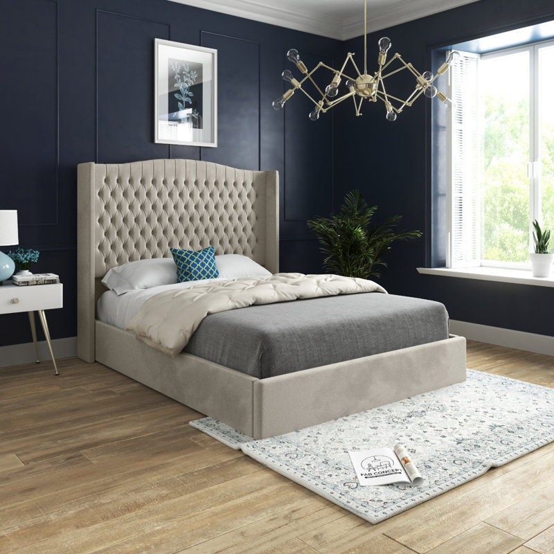 Aldermary Upholstered Bed, Small Single (2'6), Beige