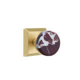 Emtek Select Passage Knobset w/ Quincy Rosette & Conical Stem, Rosso Levanto Marble Knob (CF)