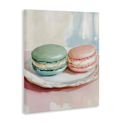 Pastel Macarons on Plate Canvas, design by The Prints Vibe
