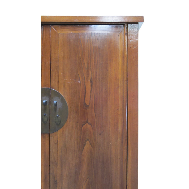 Antique Square-Corner Elm Armoire