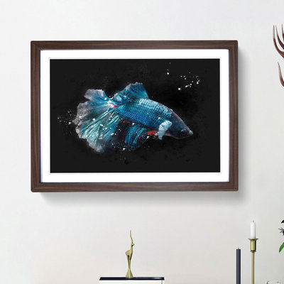 Blue Siamese Fighting Fish - Single Picture Frame Painting on MDF
