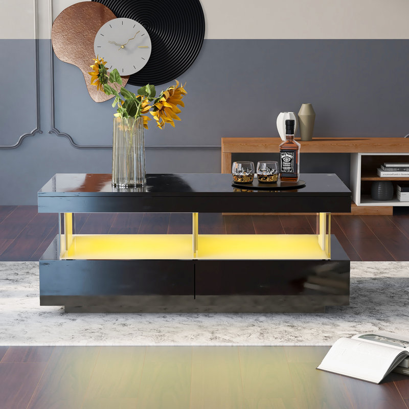 Coffee Table with Storage, Black