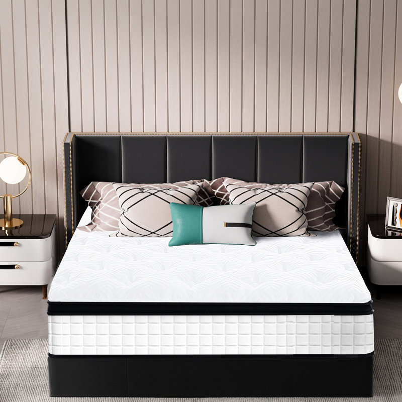 Matelas de 12 pouces dans une boîte - avec mousse à mémoire de forme froide, housse 100, bord solide, fermeté moyenne, pour le confort de tous les utilisateurs