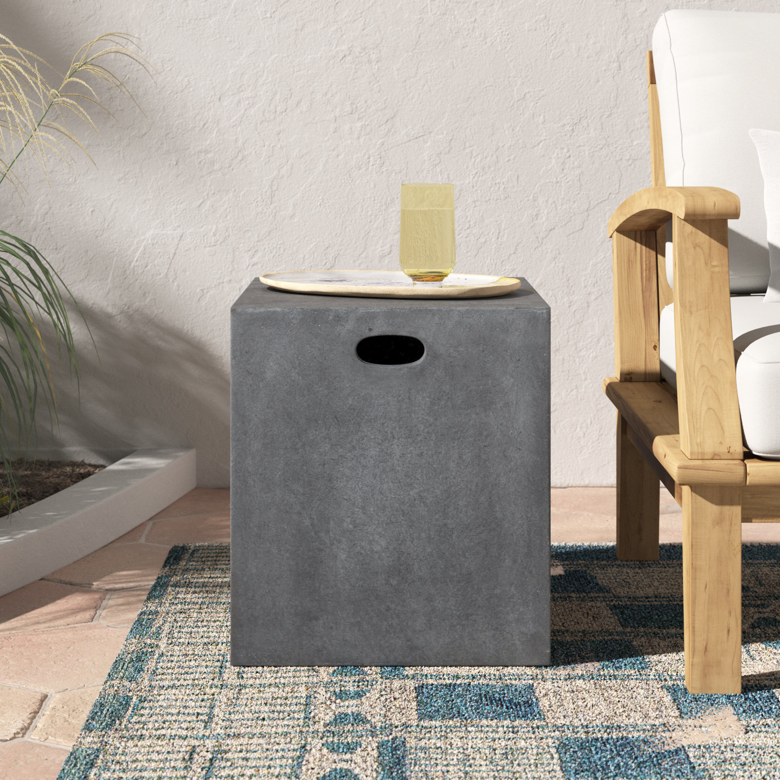 Lionel Concrete Accent Stool