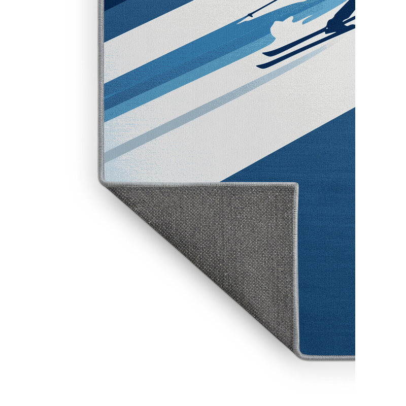 Tapis gris moelleux moelleux de style ski de fond Ellman, 7 x 10