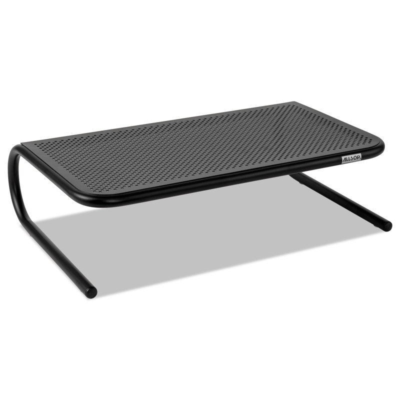 Black Steel Ergonomic Monitor Stand with Vented Platform