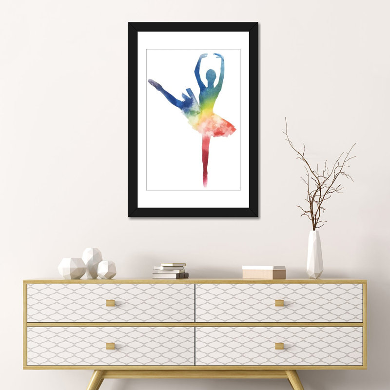 « ballerine beam iii », impression sur toile tendue, H 24 po x l 16 po x P 1 po, Papier d'art encadré noir, Blanc
