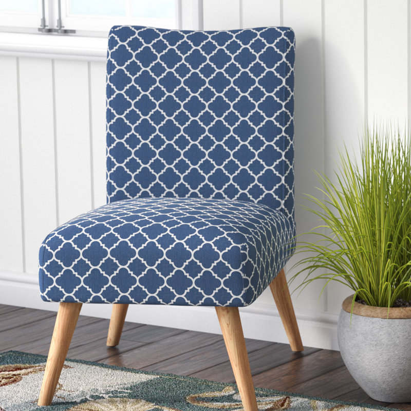 Fauteuil de chambre Beachmont, Treillis bleu marine