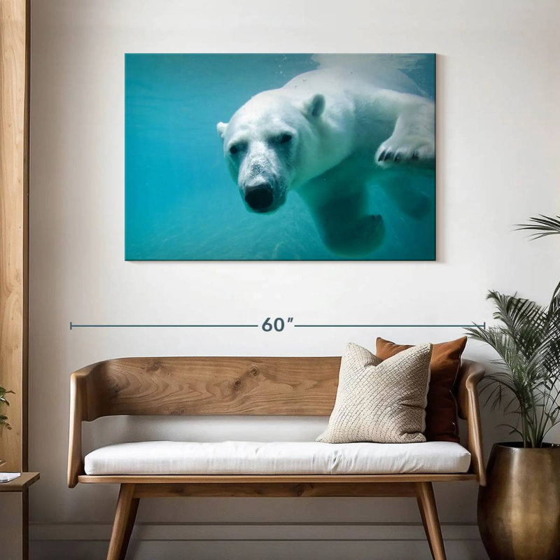 Brampt Polar Bear In The Water, 30" H x 45" W