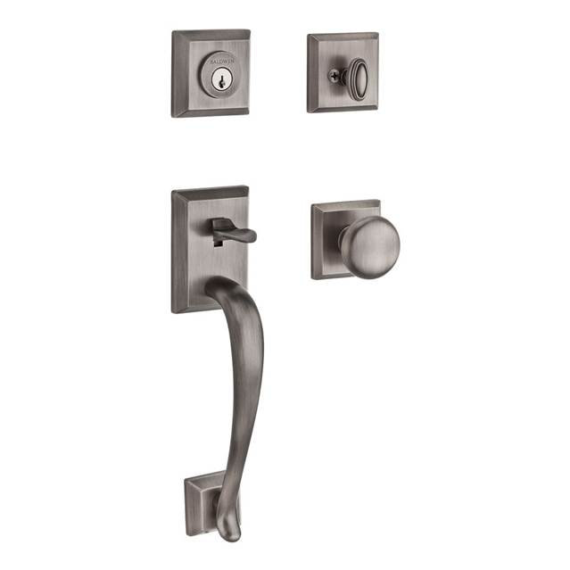Napa Handleset with Single Cylinder Deadbolt and Door Knob and Rosette, Satin Nickel, Keyed Alike, Yes