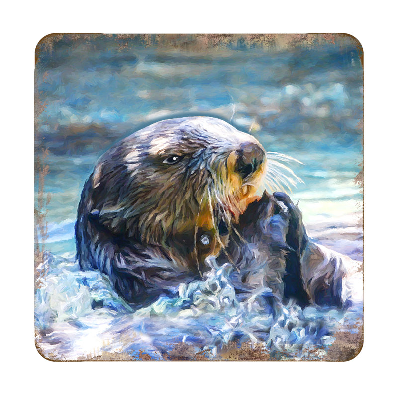 Wood Square 4 Piece Coaster Set