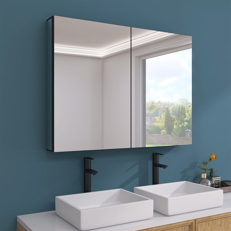 Armoire à pharmacie en aluminium sans cadre avec miroir Kartar