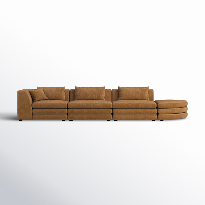 LOWTIDE Modular Sectional, Amber Glow Mustard Tweed