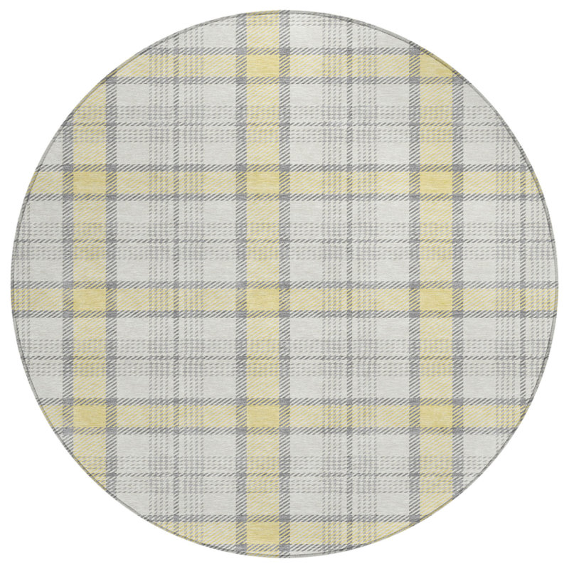 Tapis rond 8 po jaune