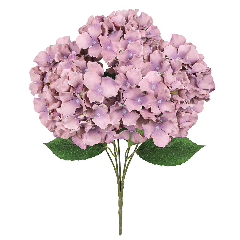 Bouquet de tiges de fleurs d'hortensia artificielles, Mauve