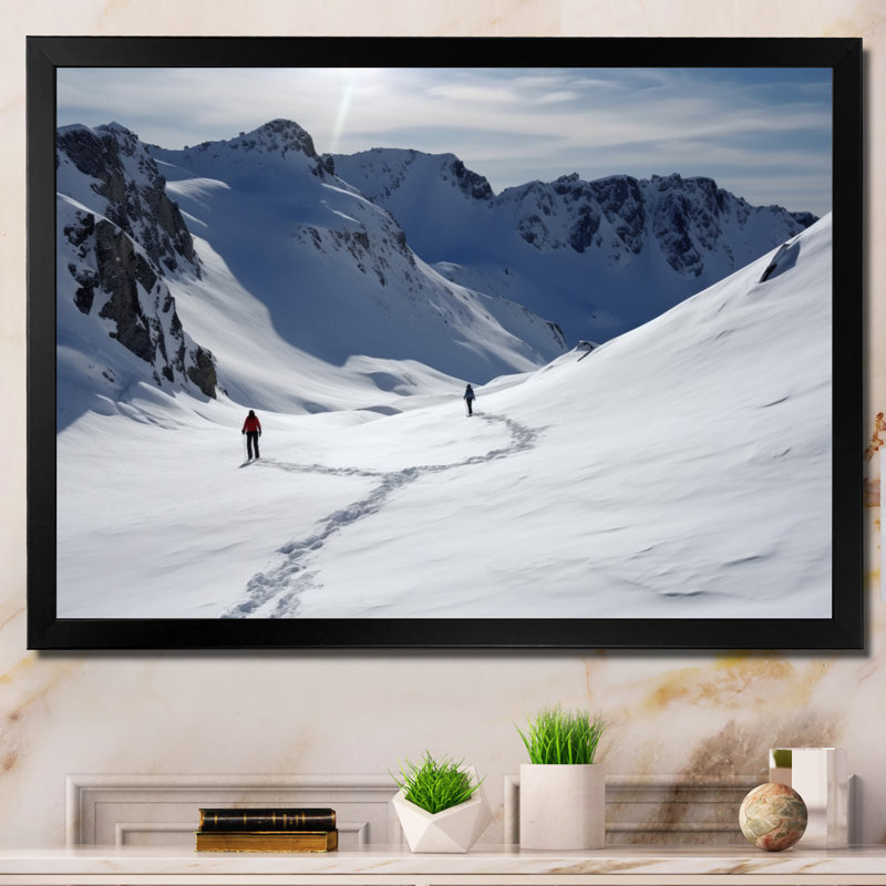 Winter Mountain Top IV, H 16 po x l 32 po x P 1 po, Cadre simple noir