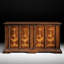 86" Drawer Walnut Wood Credenza