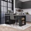 Îlot de cuisine extensible avec rangement double face et prise de courant