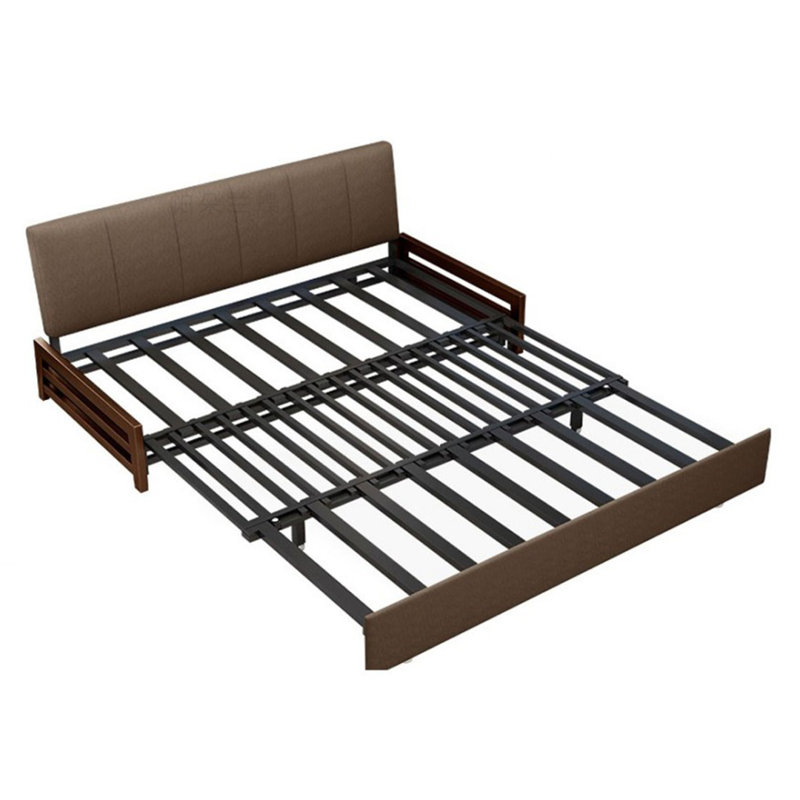 Canapé-coussin en lin brun foncé, H 34,65 po x L 72,05 po x l 34,65 po
