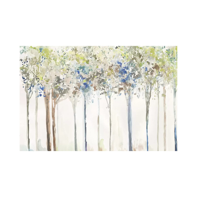 "Indigo Ink Trees" par Allison Pearce, reproduction d’art, Toile tendue, H 18 po x l 26 po x P 1,5 po, Pas de tapis