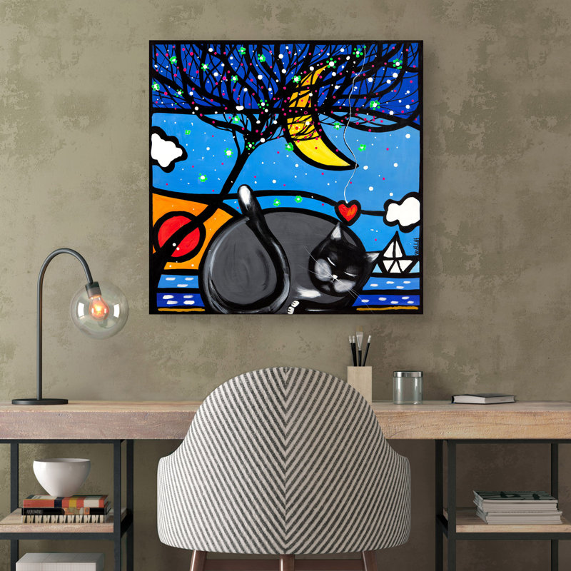 The Sweet Dream Of The Cat Romeo by Wallas - Wrapped Canvas Art Prints, 70cm H x 70cm W x 4cm D