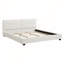 Très grande base de lit très grand, plateforme rembourrée avec tête de lit capitonnée incurvée et coins carrés doux