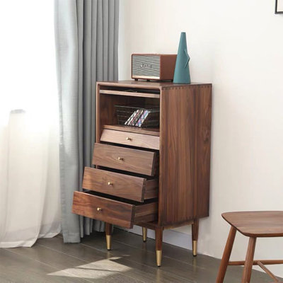 High-Leg Glass Door Accent Cabinet