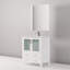 Meuble-lavabo blanc l 30 po x P 17,51 po avec surface en céramique, robinet et miroir H 28 po