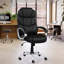 Chaise de bureau rembourrée en cuir de polyuréthane, chaise pivotante réglable à 360 degrés moderne, haut dossier