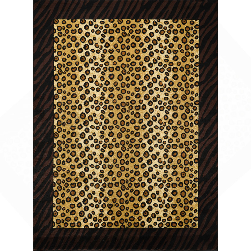 Multi 7 pi. 10 po X 10 pi 3 po Tapis à imprimé animal, Rectangle 7 pi 10 po x 10 pi 3 po